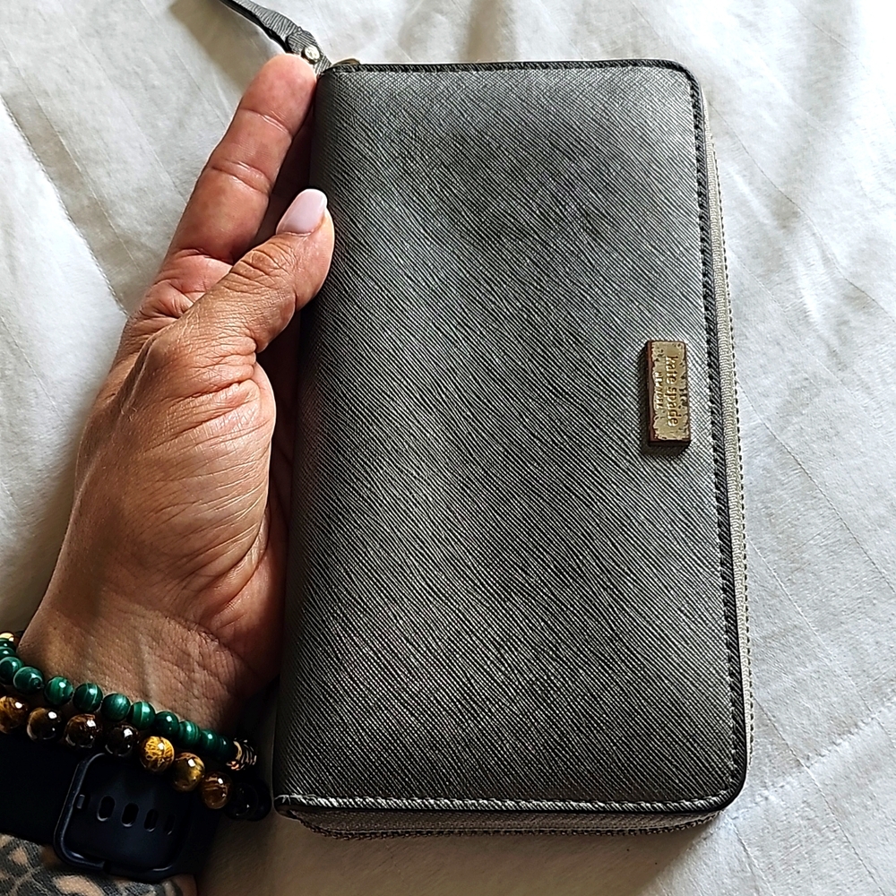Kate Spade Pewter Leather Wallet